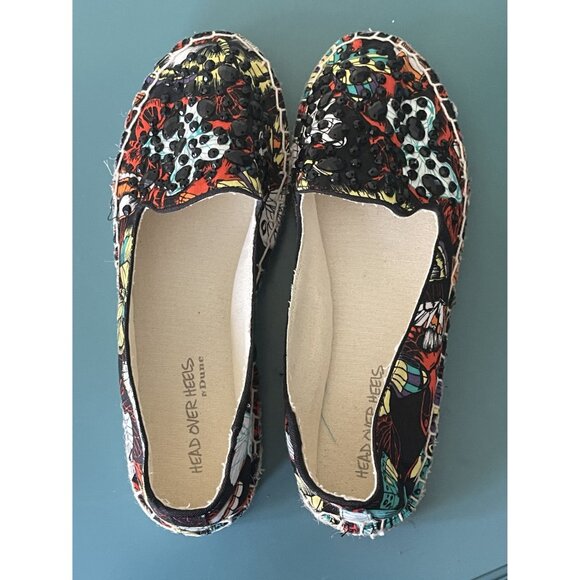 Head Over Heels by Dune Sequins Butterflies Espadrilles Women's Size 8 - Picture 4 of 9